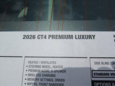 2026 Cadillac CT4 Premium Luxury