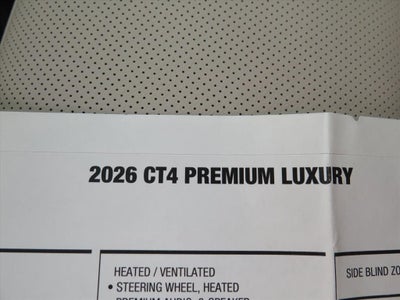 2026 Cadillac CT4 Premium Luxury