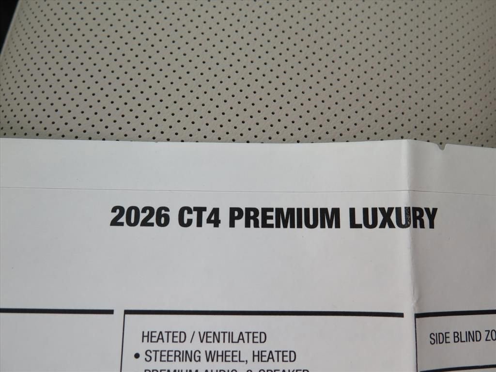 2026 Cadillac CT4 Premium Luxury