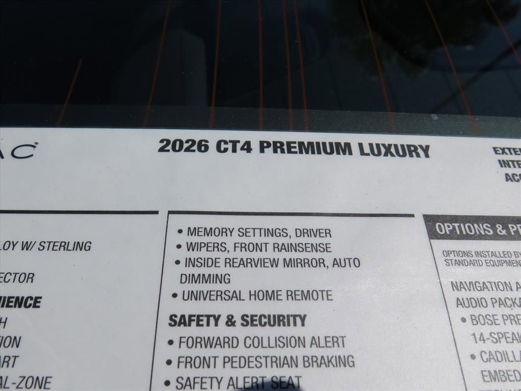 2026 Cadillac CT4 Premium Luxury