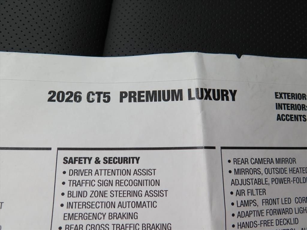 2026 Cadillac CT5 Premium Luxury