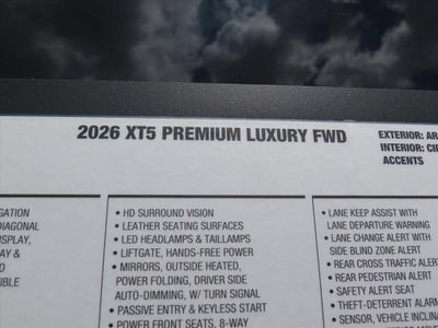 2026 Cadillac XT5 Premium Luxury