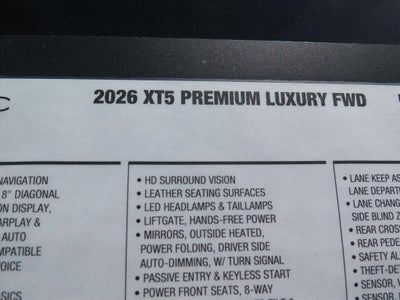 2026 Cadillac XT5 Premium Luxury