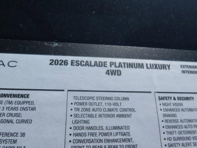 2026 Cadillac Escalade Platinum Luxury