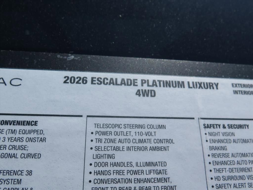 2026 Cadillac Escalade Platinum Luxury