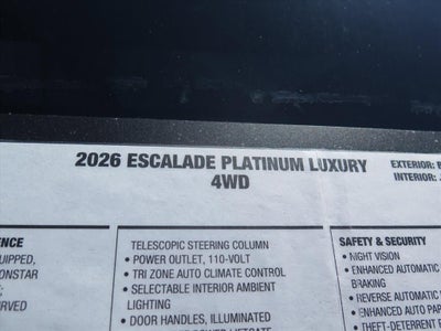 2026 Cadillac Escalade Platinum Luxury