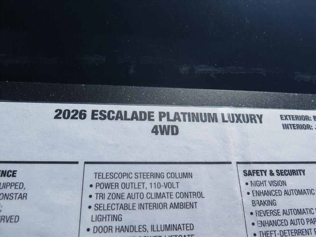 2026 Cadillac Escalade Platinum Luxury