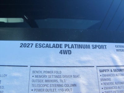 2027 Cadillac Escalade 4WD Platinum Sport