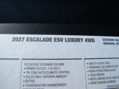 2027 Cadillac Escalade ESV 4WD Luxury