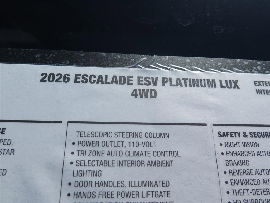 2026 Cadillac Escalade ESV Platinum Luxury
