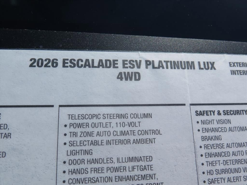 2026 Cadillac Escalade ESV Platinum Luxury