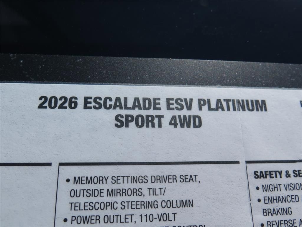 2026 Cadillac Escalade ESV Platinum Sport