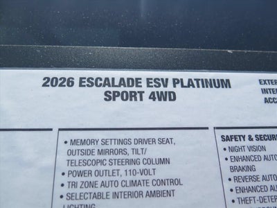 2026 Cadillac Escalade ESV Platinum Sport