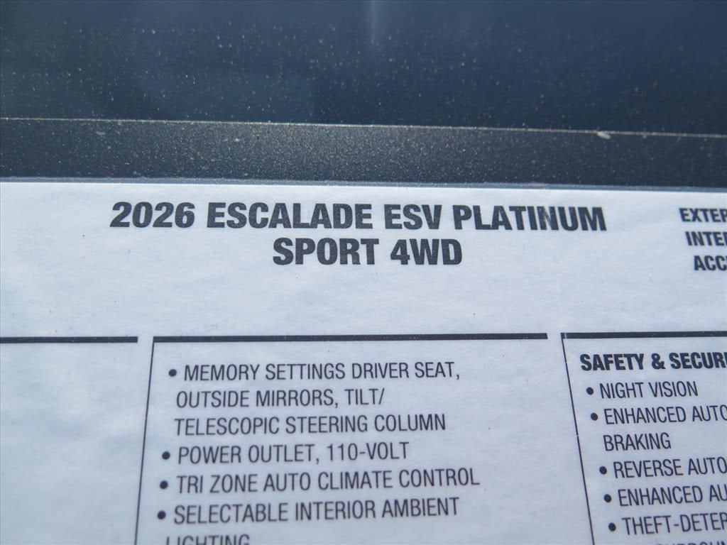 2026 Cadillac Escalade ESV Platinum Sport