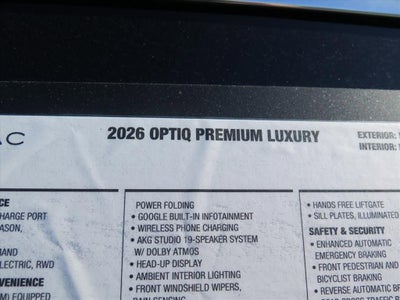 2026 Cadillac OPTIQ Premium Luxury