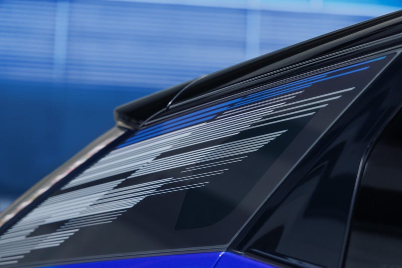 Close-up of the Modern Pattern on the 2026 OPTIQ-V Rear Quarter Glass | Myrtle Beach Cadillac in Myrtle Beach SC